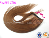14 cm long adhesive tape human hair ponytail